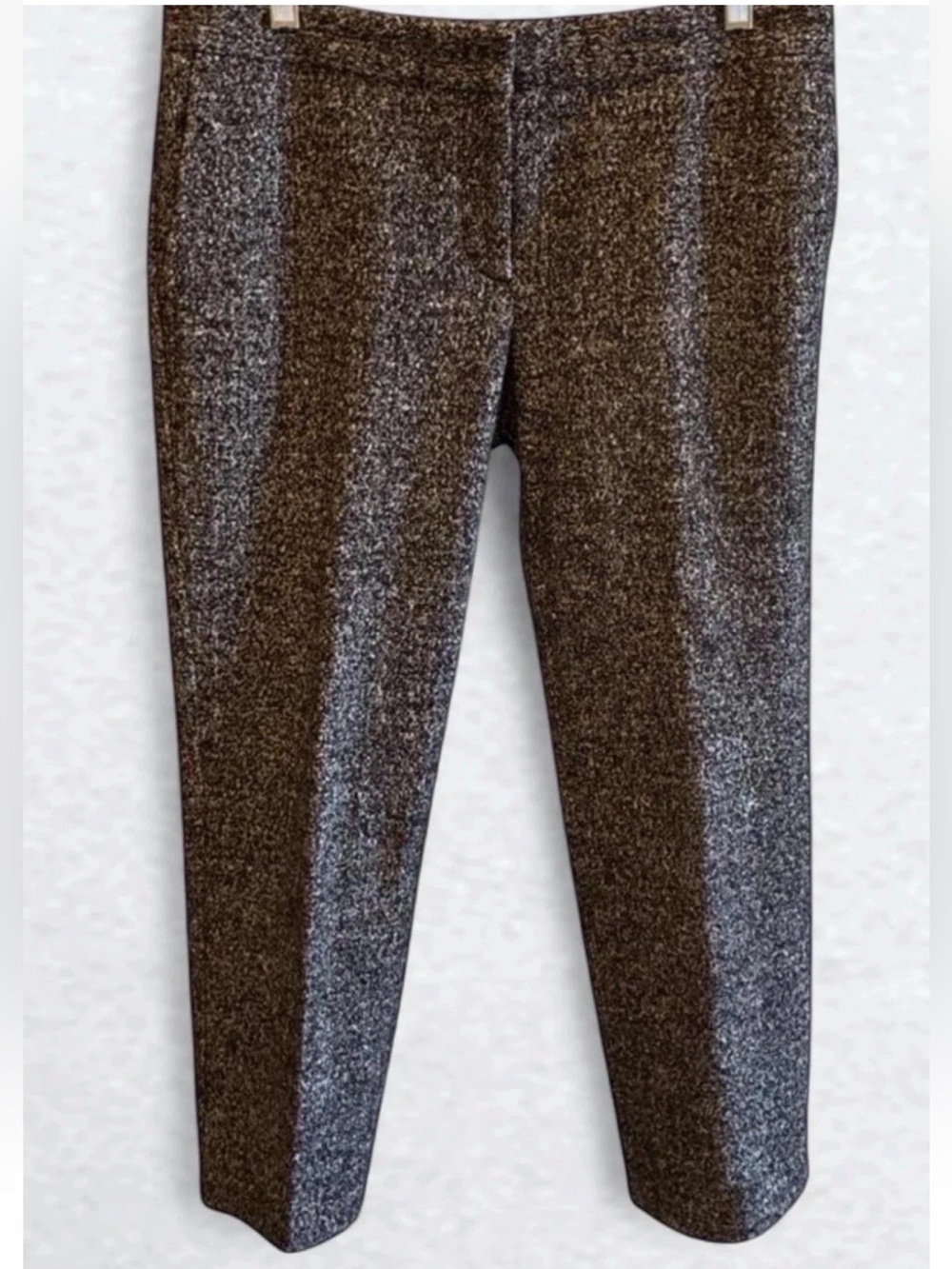 Ann Taylor Black Mixed Tweed Ankle Pants Pockets Lined Size 6 Petite